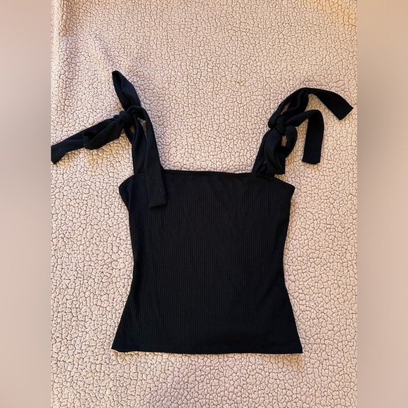 Reformation Canyon Tie Shoulder Tank Sz Small Black - Picture 7 of 9